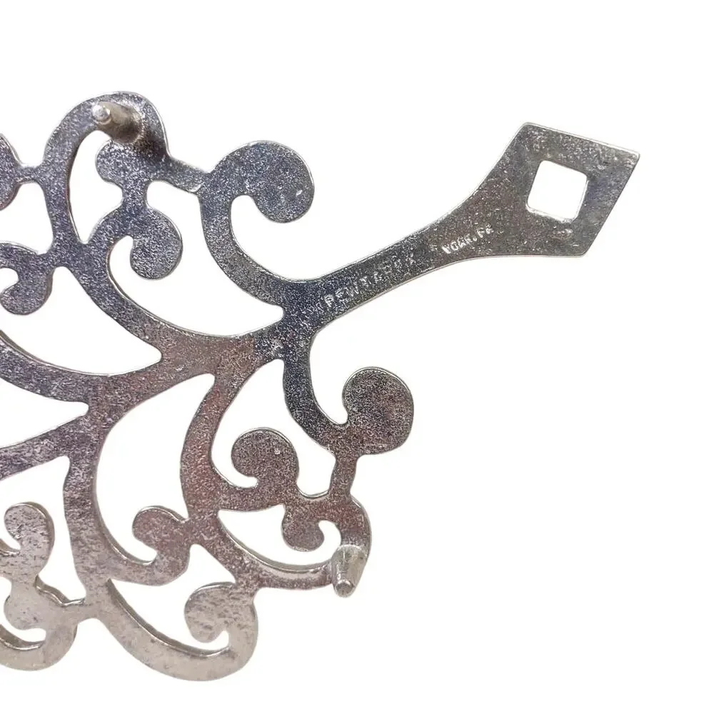 Vintage Pewtarex Pewter Trivet Hot Plate Family Tree Wall Hanging Decor 3 Feet